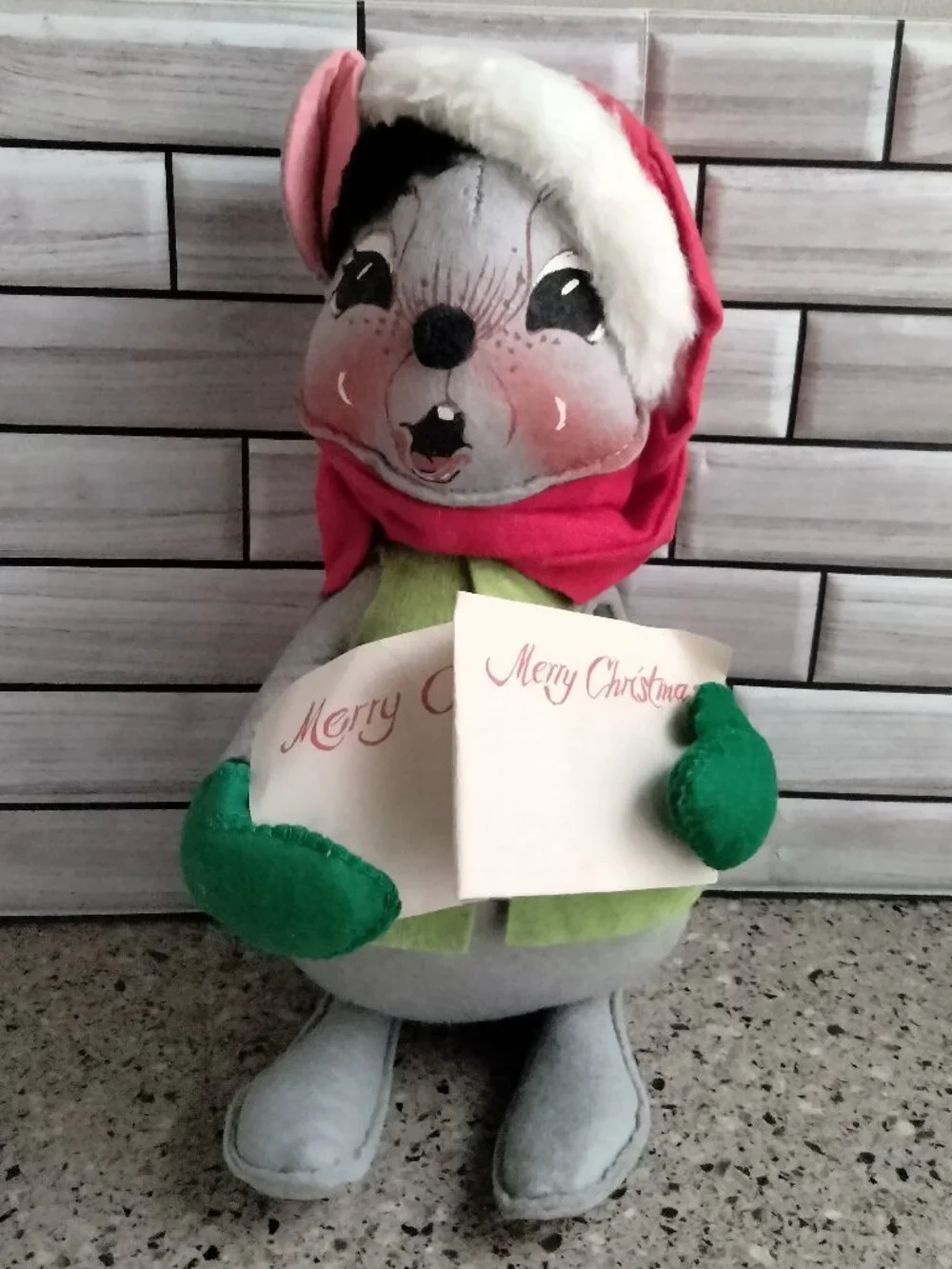 Vintage 1965 Annalee Christmas Caroler Mouse